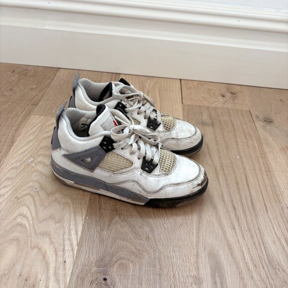 Nike Jordan 4 Retro White Cement Kids Boys Sneakers Shoes - Picture 4 of 7